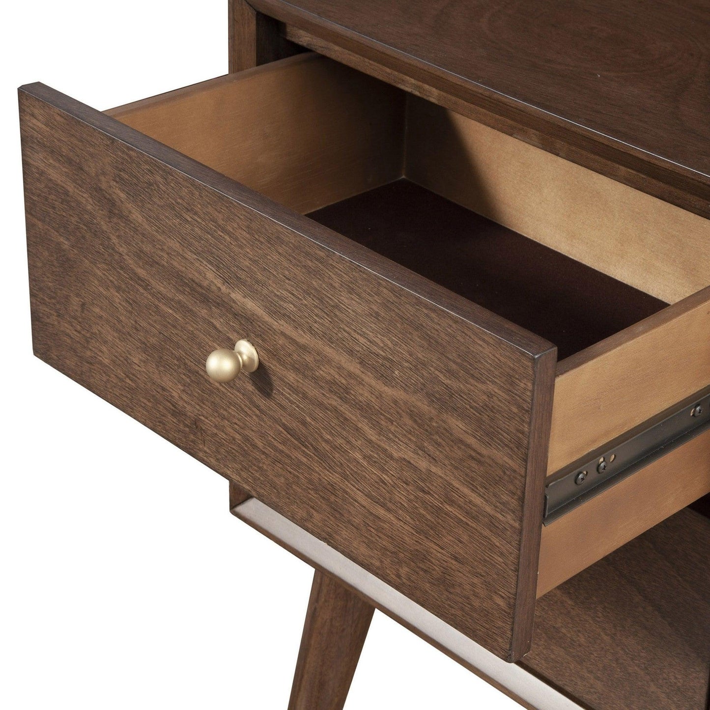 Dark Brown Century Modern Wood 2 Drawer Nightstand - AFS