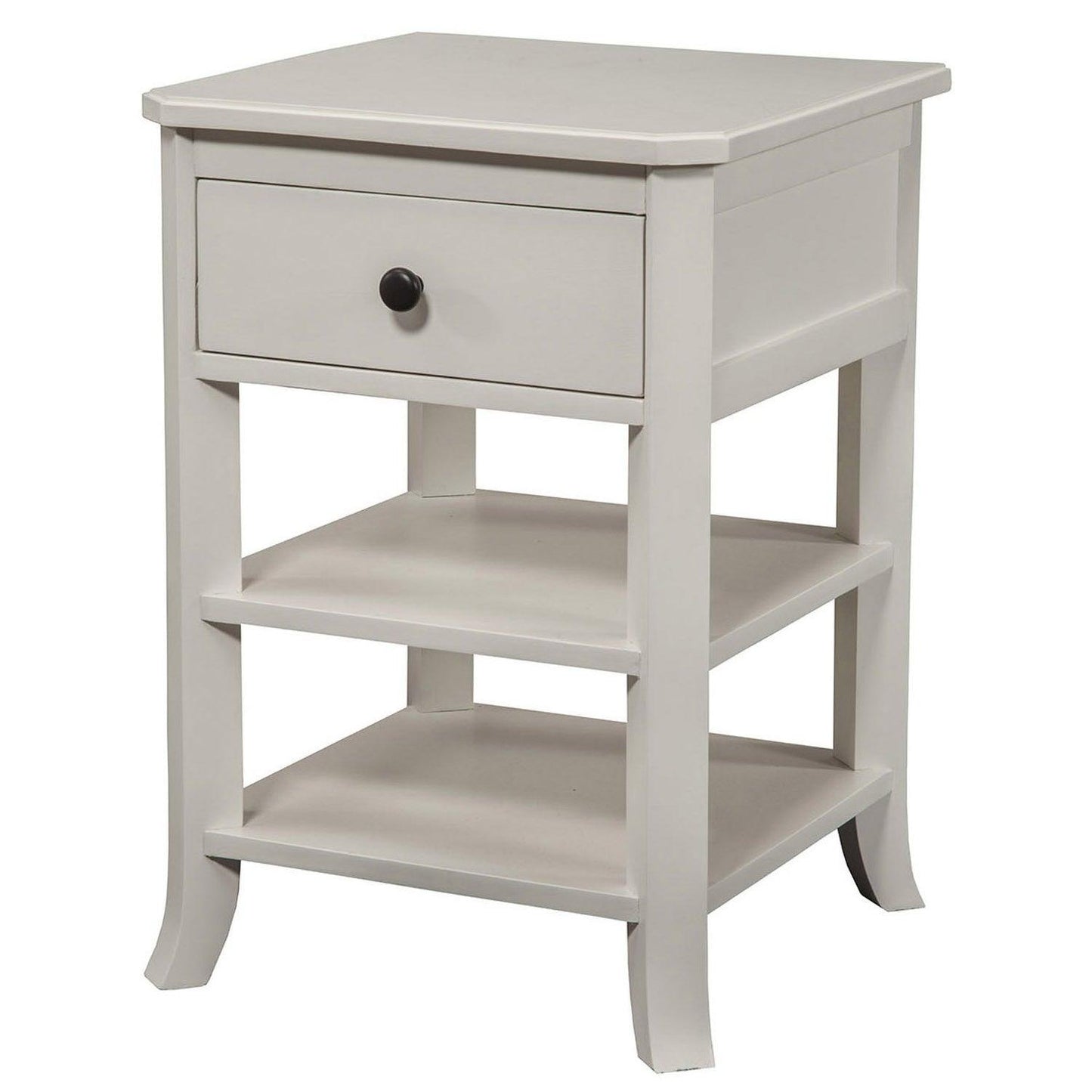 Mahogany White One Drawer Flair Nightstand - AFS