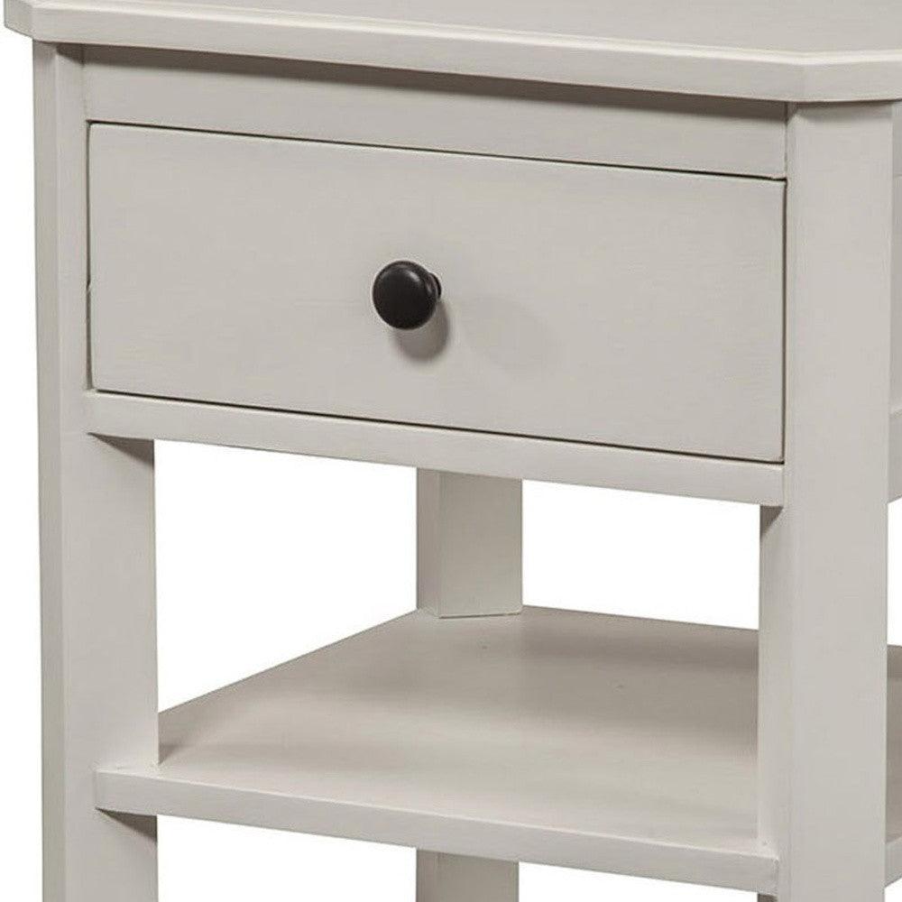 Mahogany White One Drawer Flair Nightstand - AFS