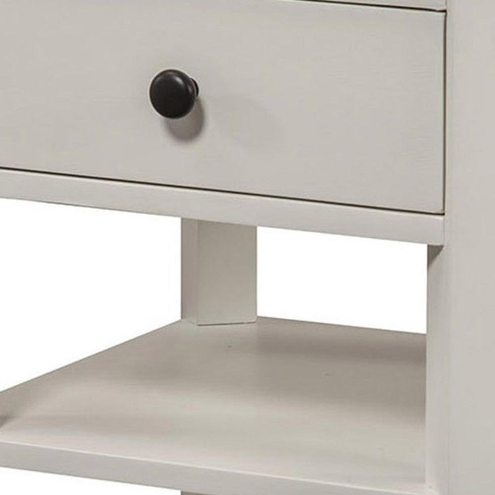 Mahogany White One Drawer Flair Nightstand - AFS