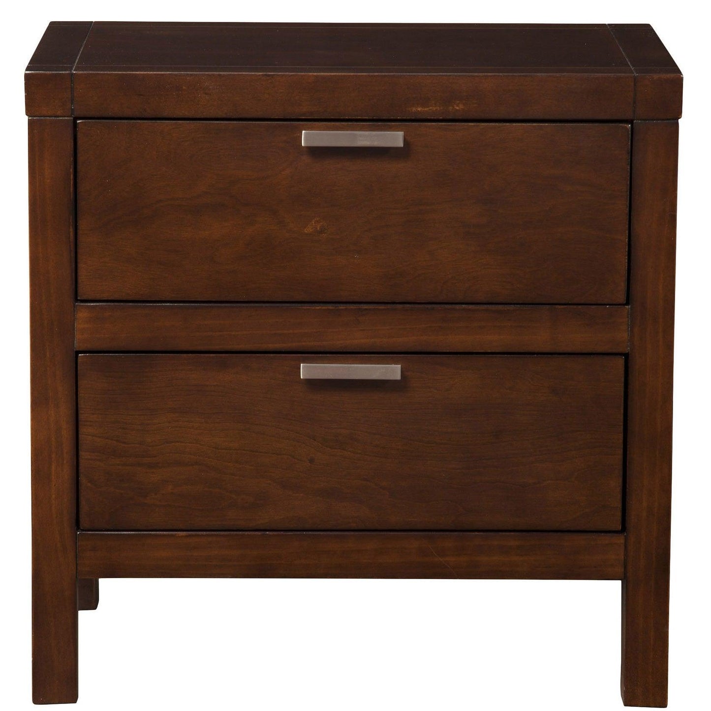 Cappuccino Contempo Wooden Two Drawer Nightstand - AFS