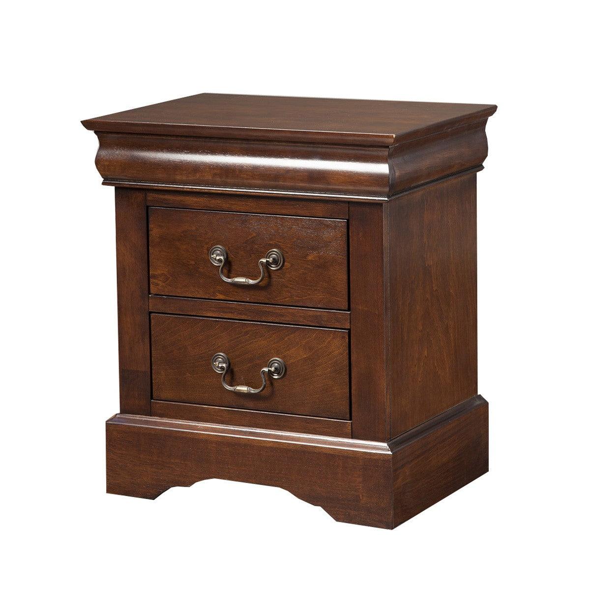 Solid Wood Cappuccino 2 Drawer Nightstand - AFS