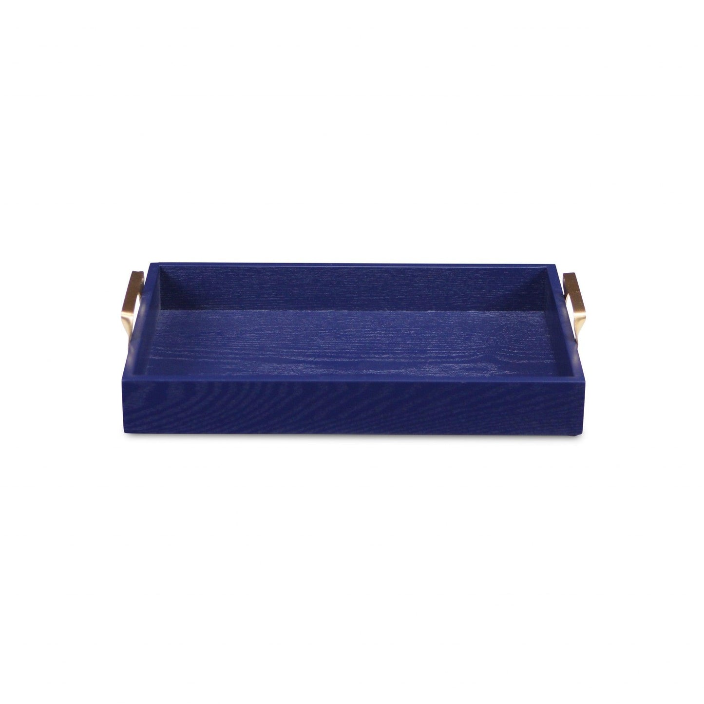 Royal Blue Wooden Tray with Gold Handles - AFS