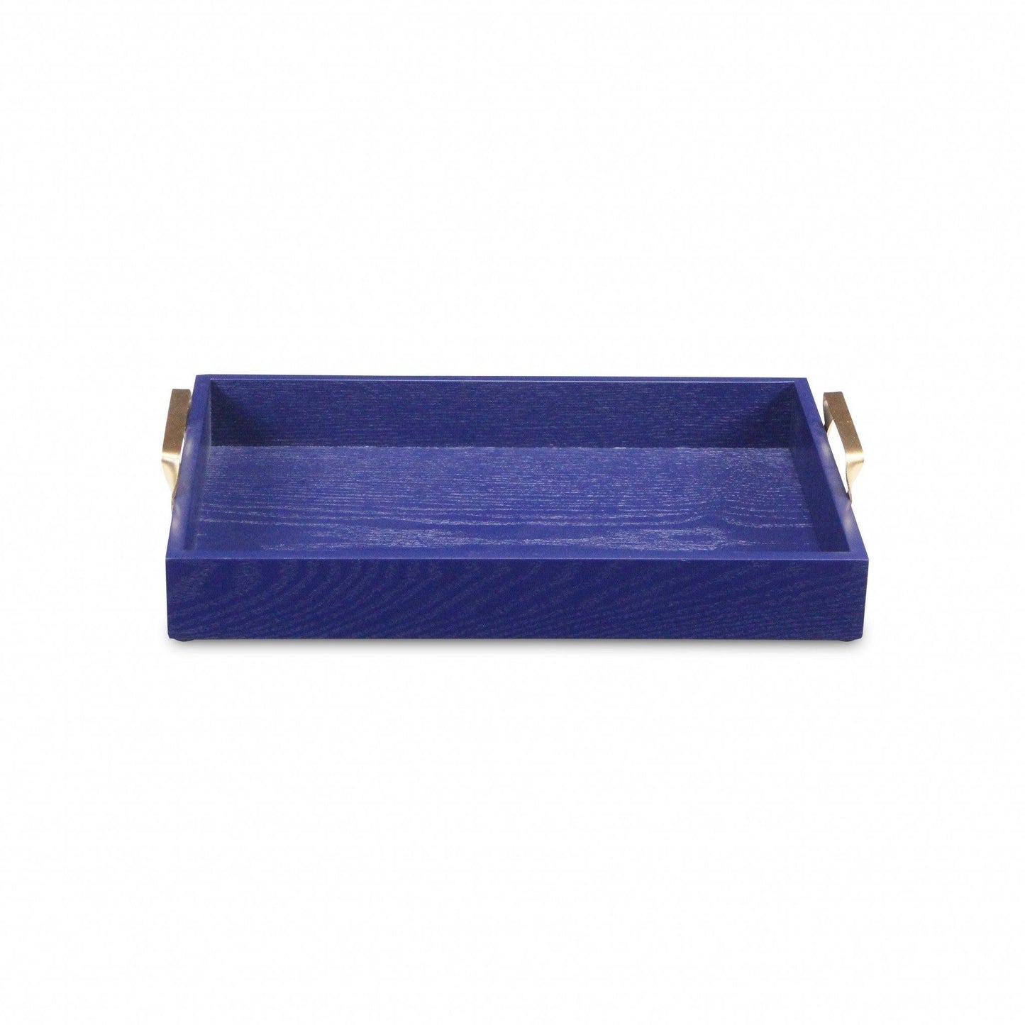 Royal Blue Wooden Tray with Gold Handles - AFS