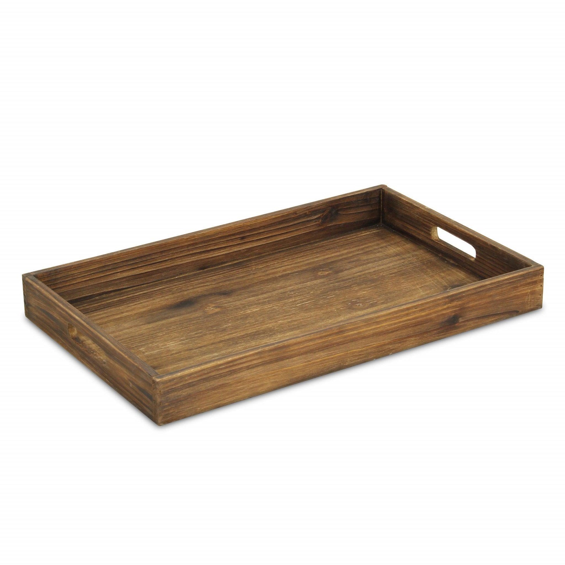 Minimalist Dark Brown Wooden Tray - AFS