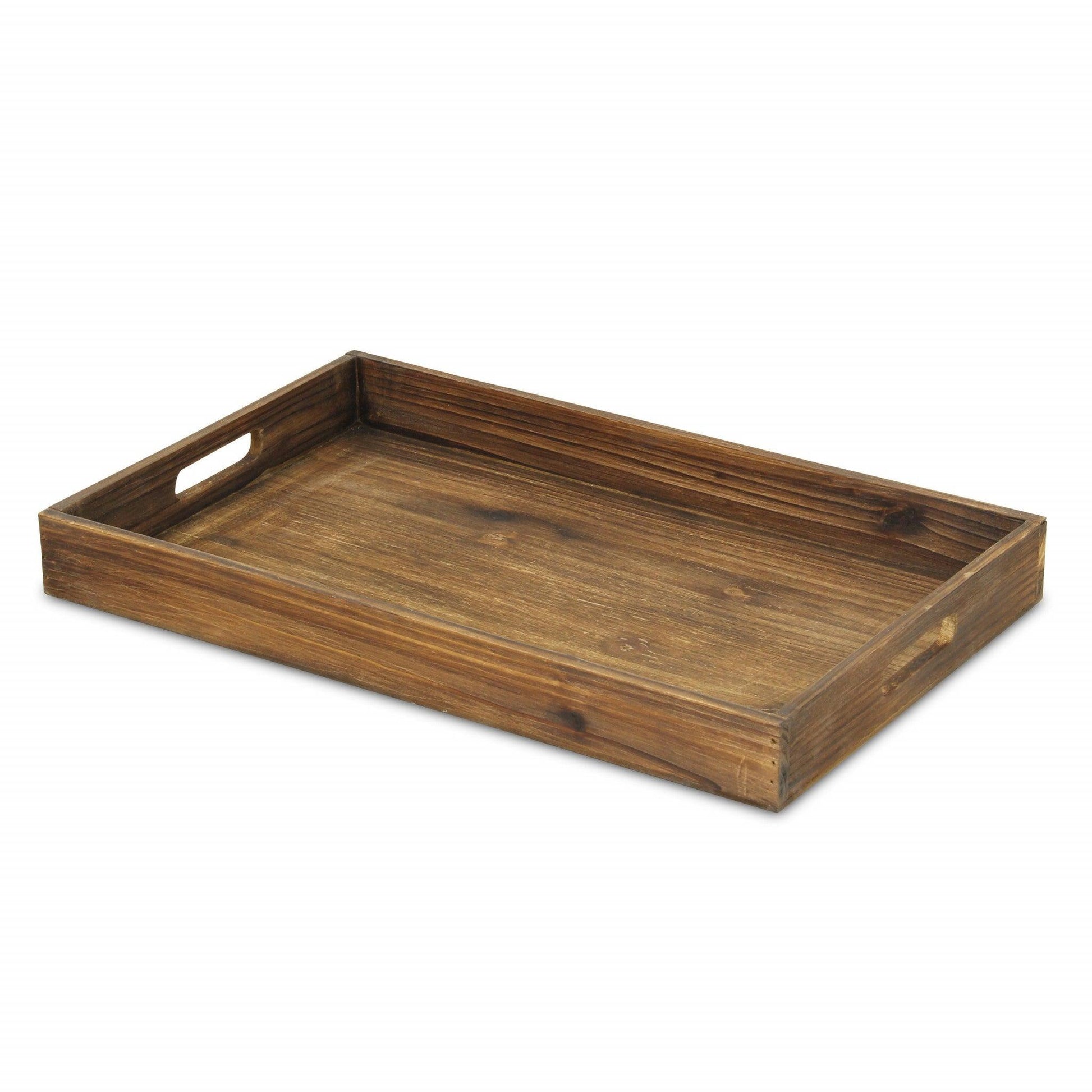 Minimalist Dark Brown Wooden Tray - AFS