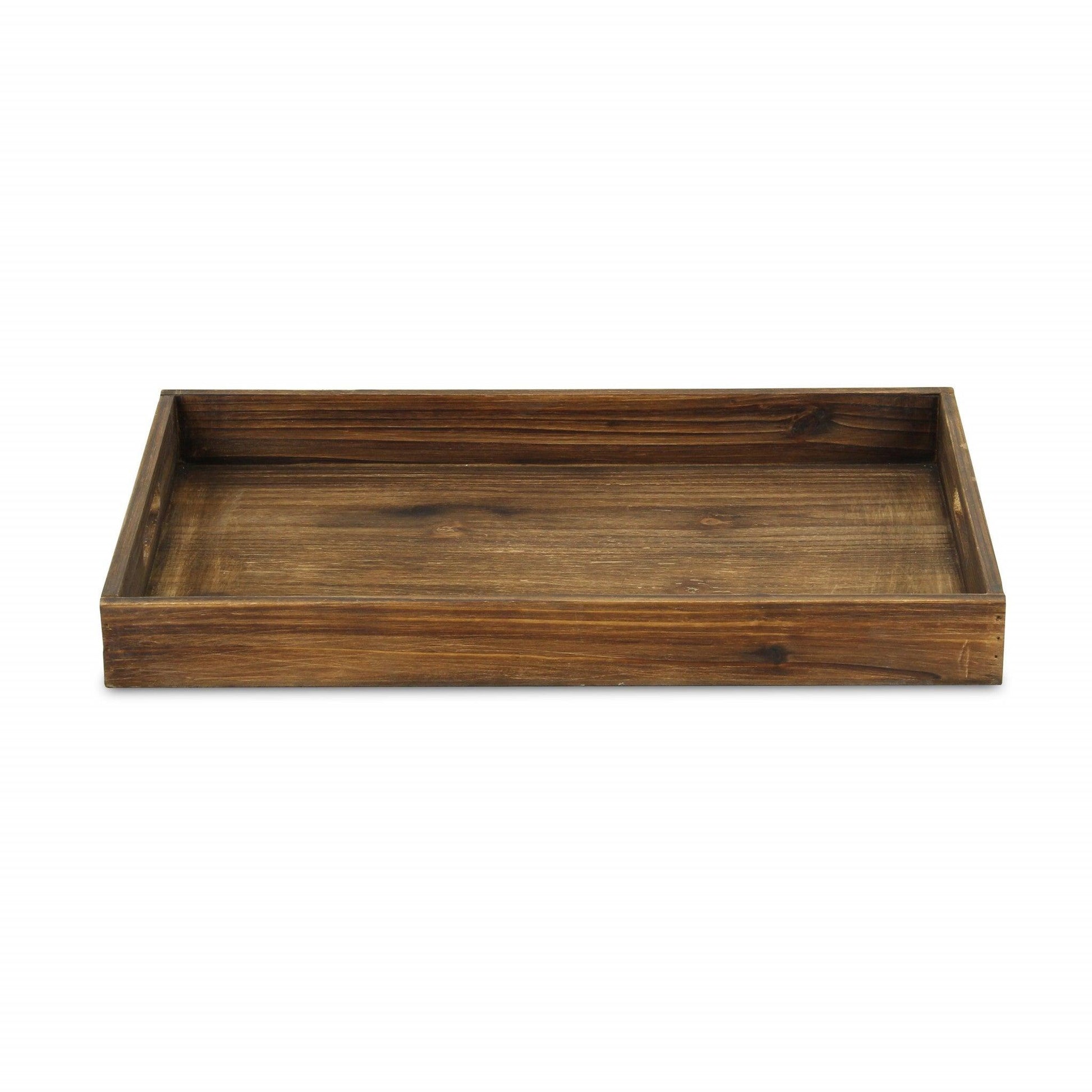 Minimalist Dark Brown Wooden Tray - AFS