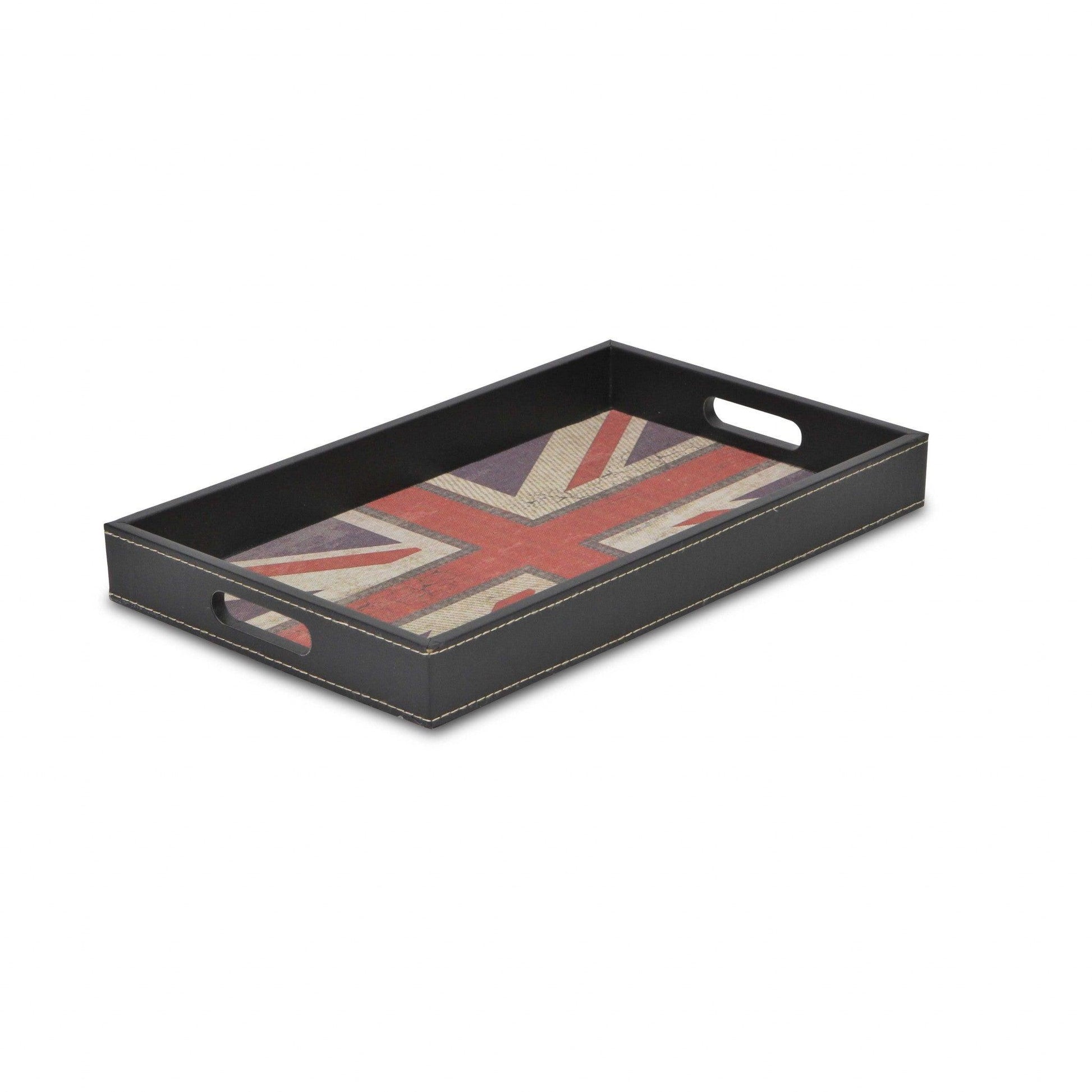 Union Jack Faux Leather Serving Tray - AFS