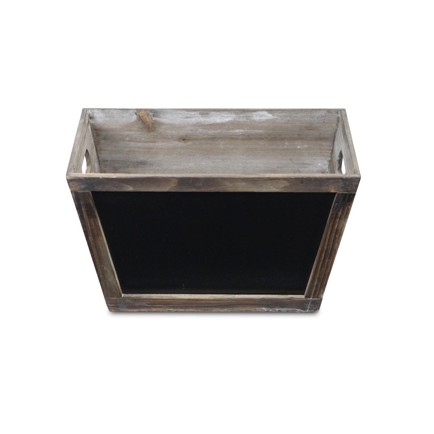 Rustic Wooden Storage Box with Chalkboard - AFS