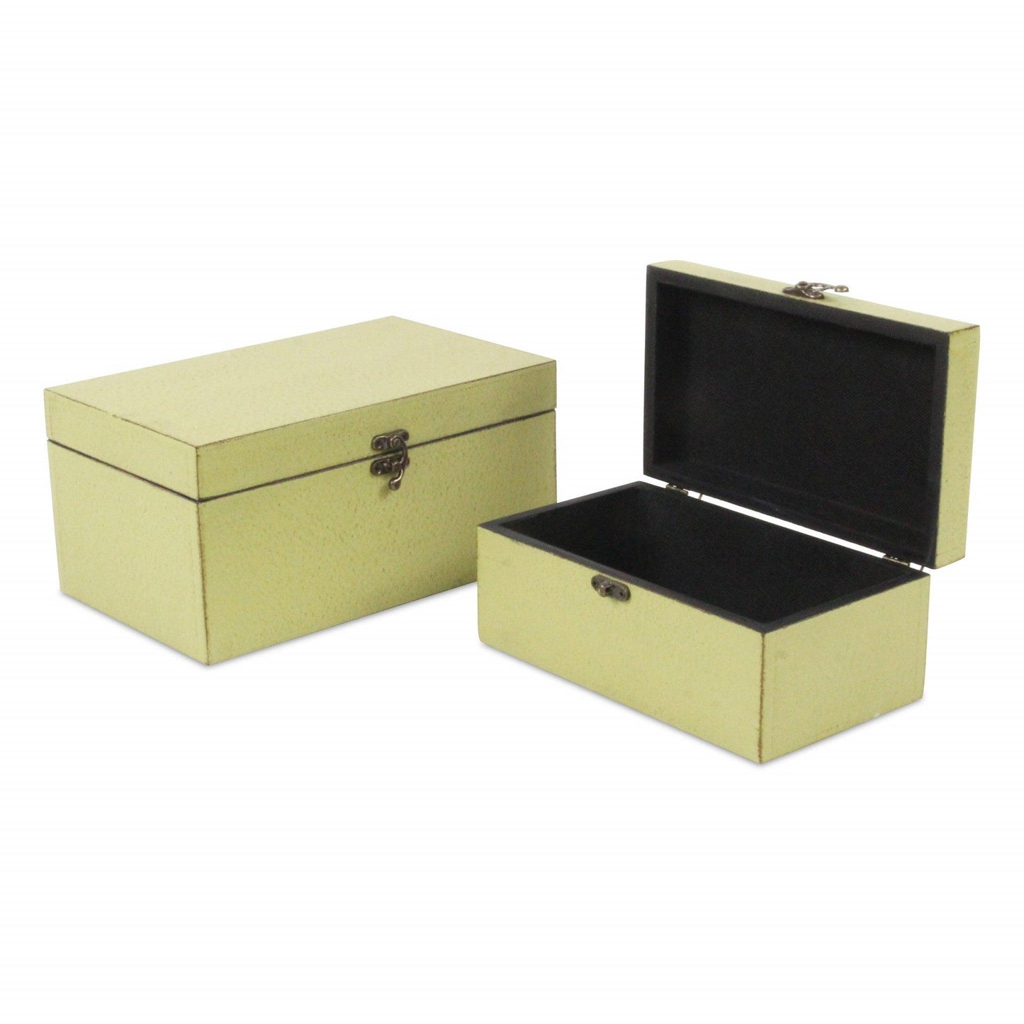 Set of Two light Green Wooden Storage Boxes - AFS