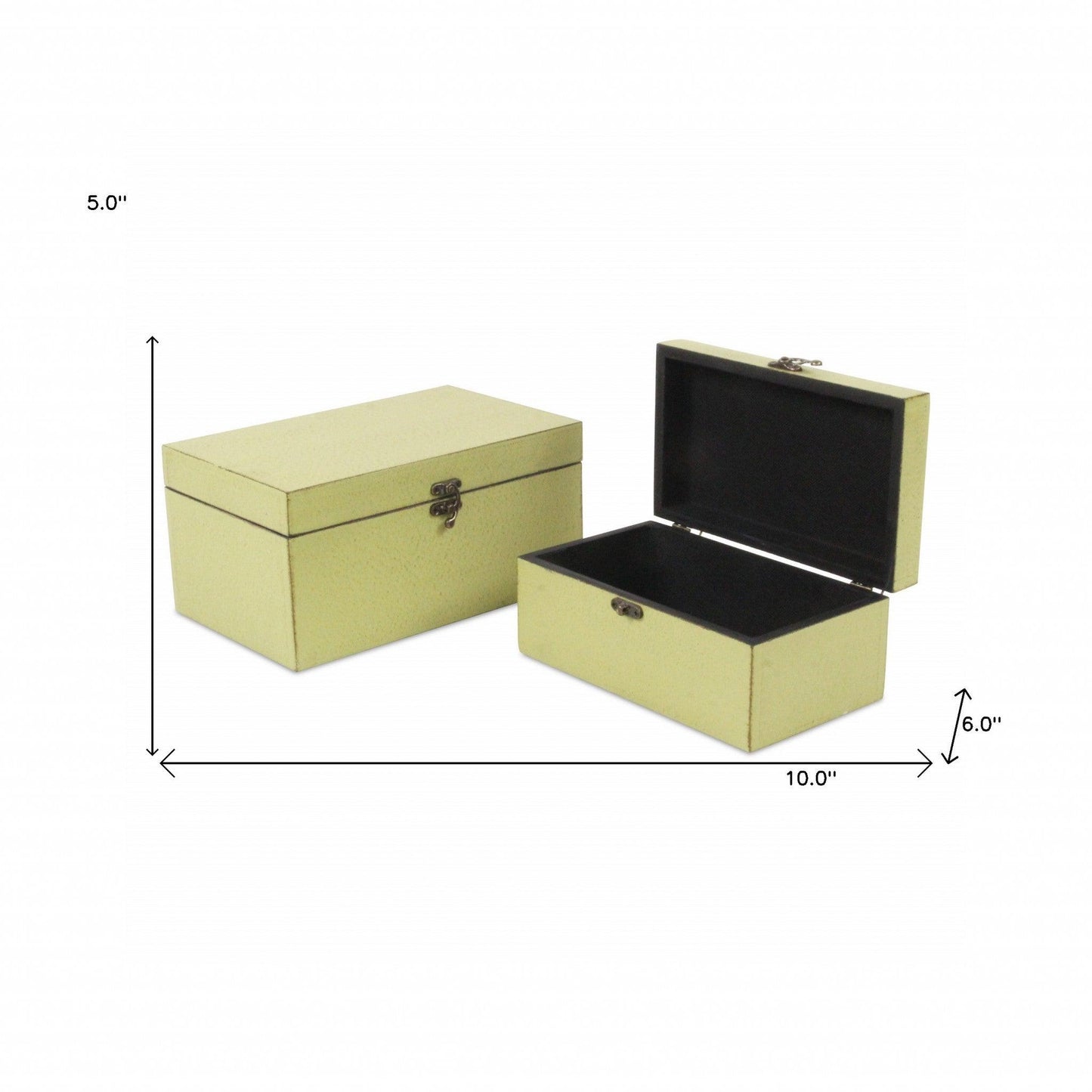 Set of Two light Green Wooden Storage Boxes - AFS