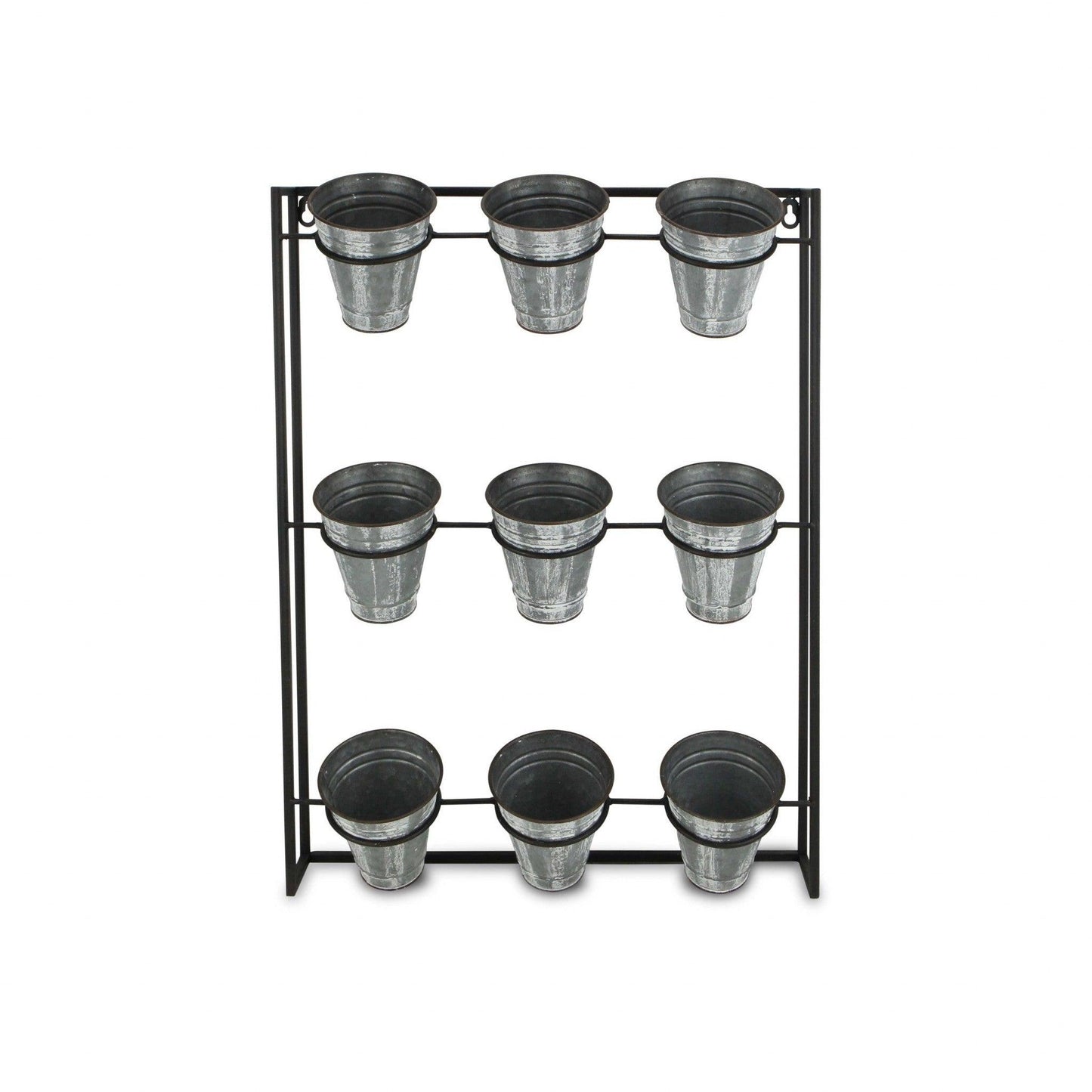 Nine Pot Metal Framed Wall Planter - AFS