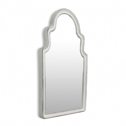 Vintage Curved White Wall Mirror - AFS