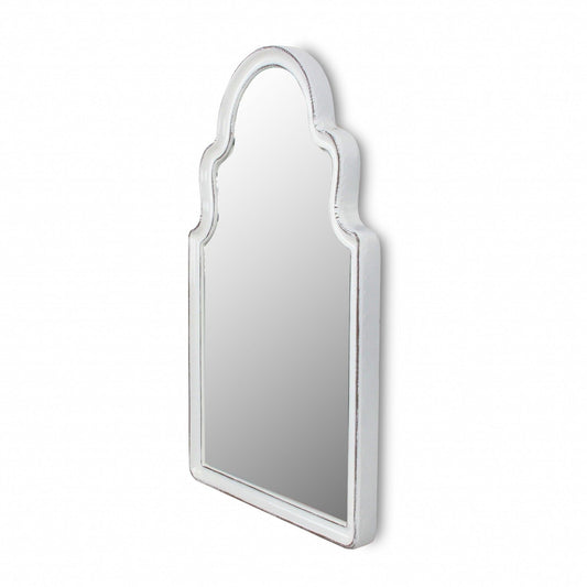 Vintage Curved White Wall Mirror - AFS