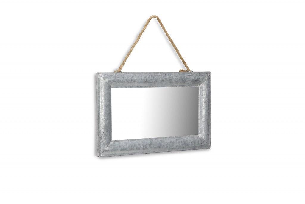 Galvanized Metal Hanging Mirror - AFS