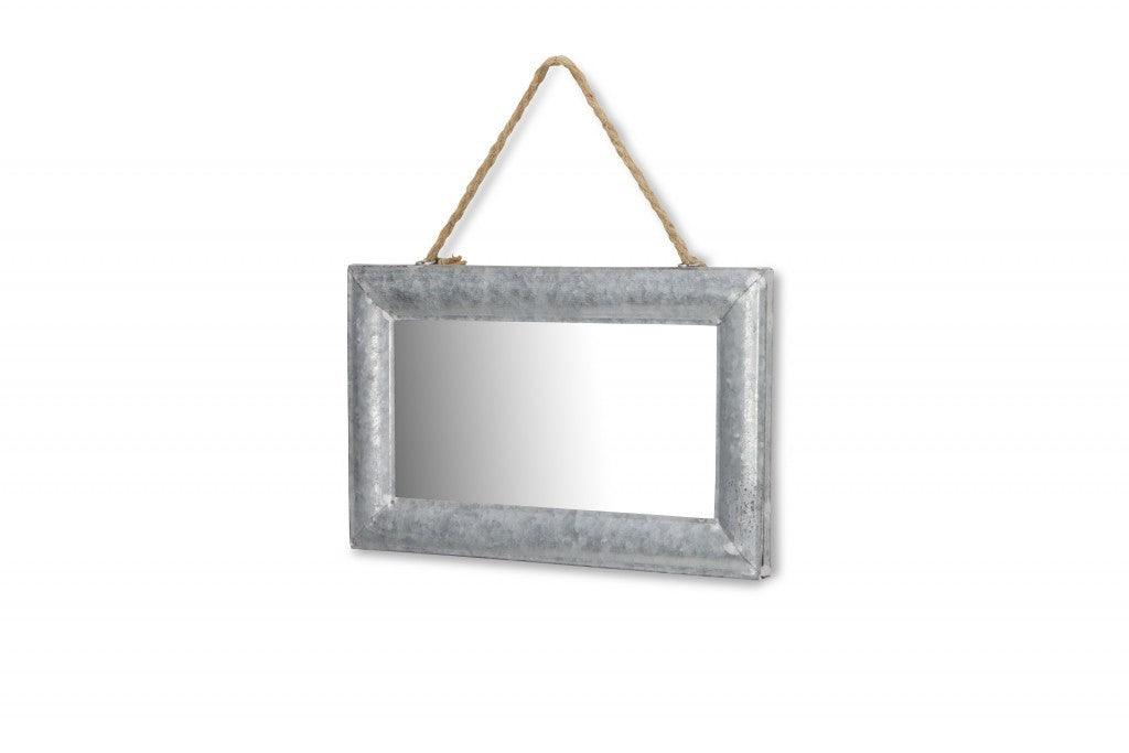 Galvanized Metal Hanging Mirror - AFS