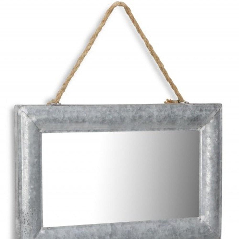 Galvanized Metal Hanging Mirror - AFS