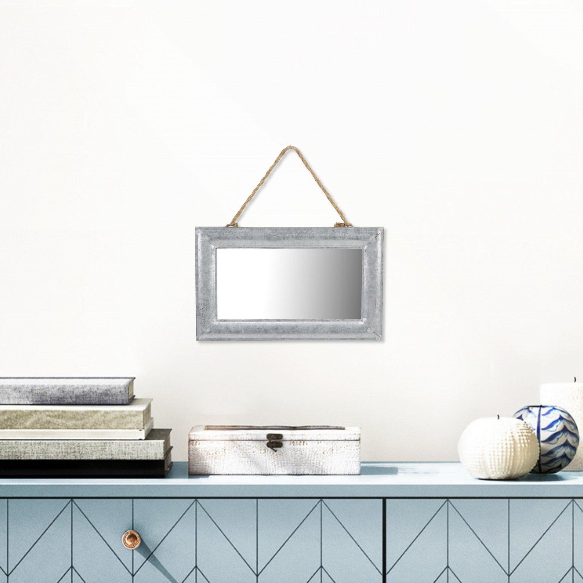 Galvanized Metal Hanging Mirror - AFS