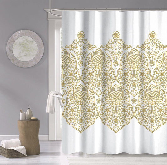 Gold Decorative Medallion Shower Curtain - AFS