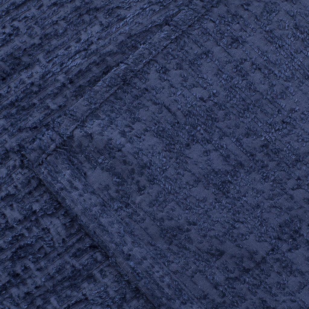 Navy Blue Soft Textured Shower Curtain - AFS