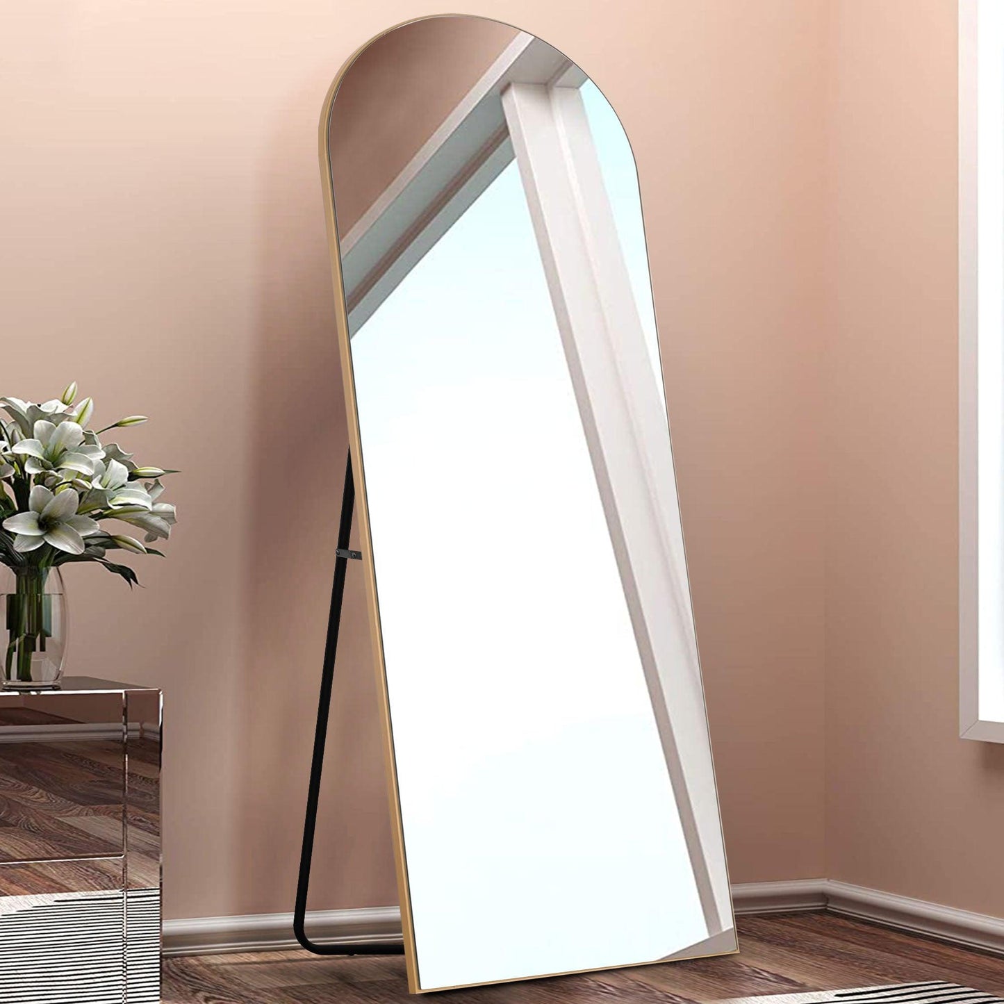 Arched Silver Full-length Standing Mirror - AFS