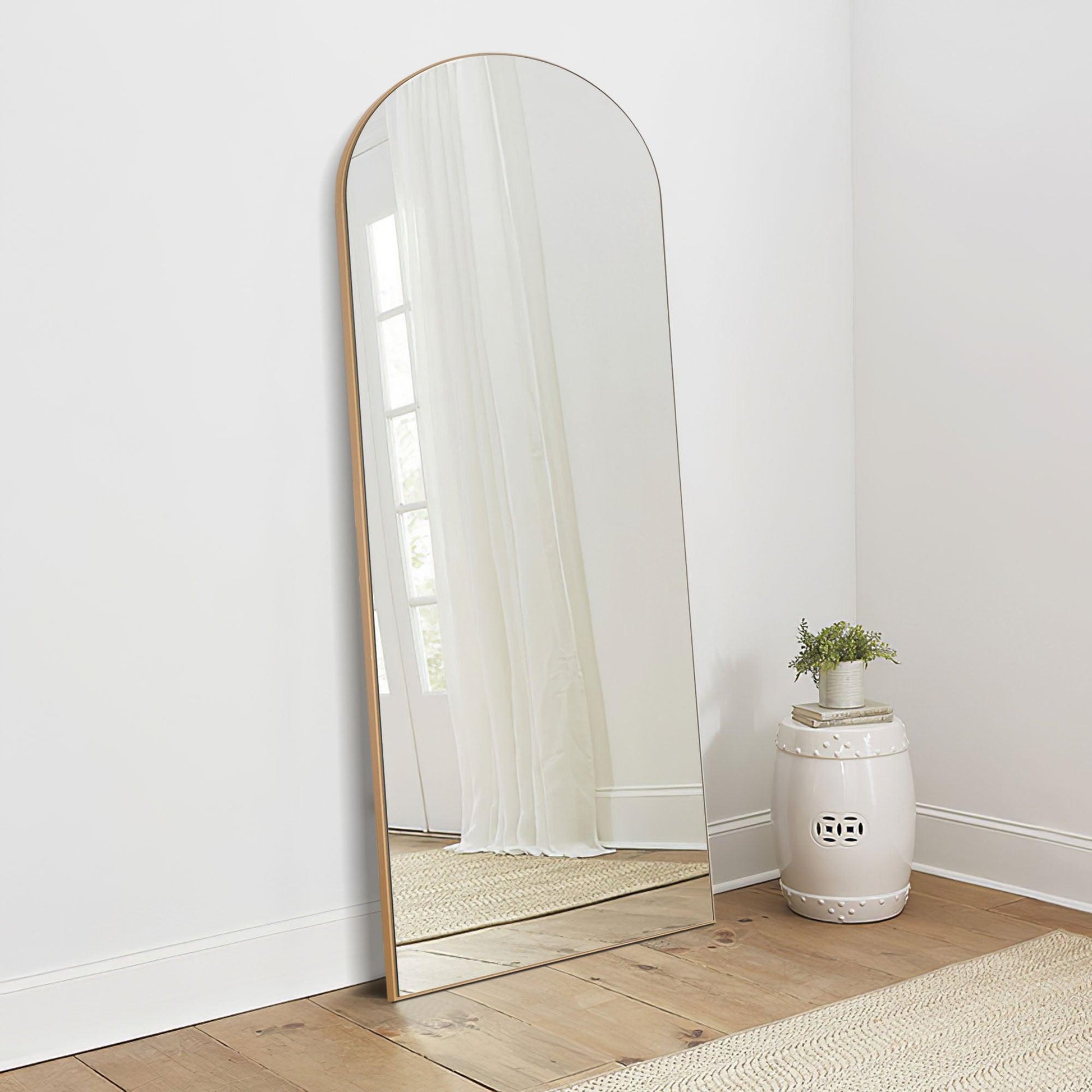 Arched Silver Full-length Standing Mirror - AFS