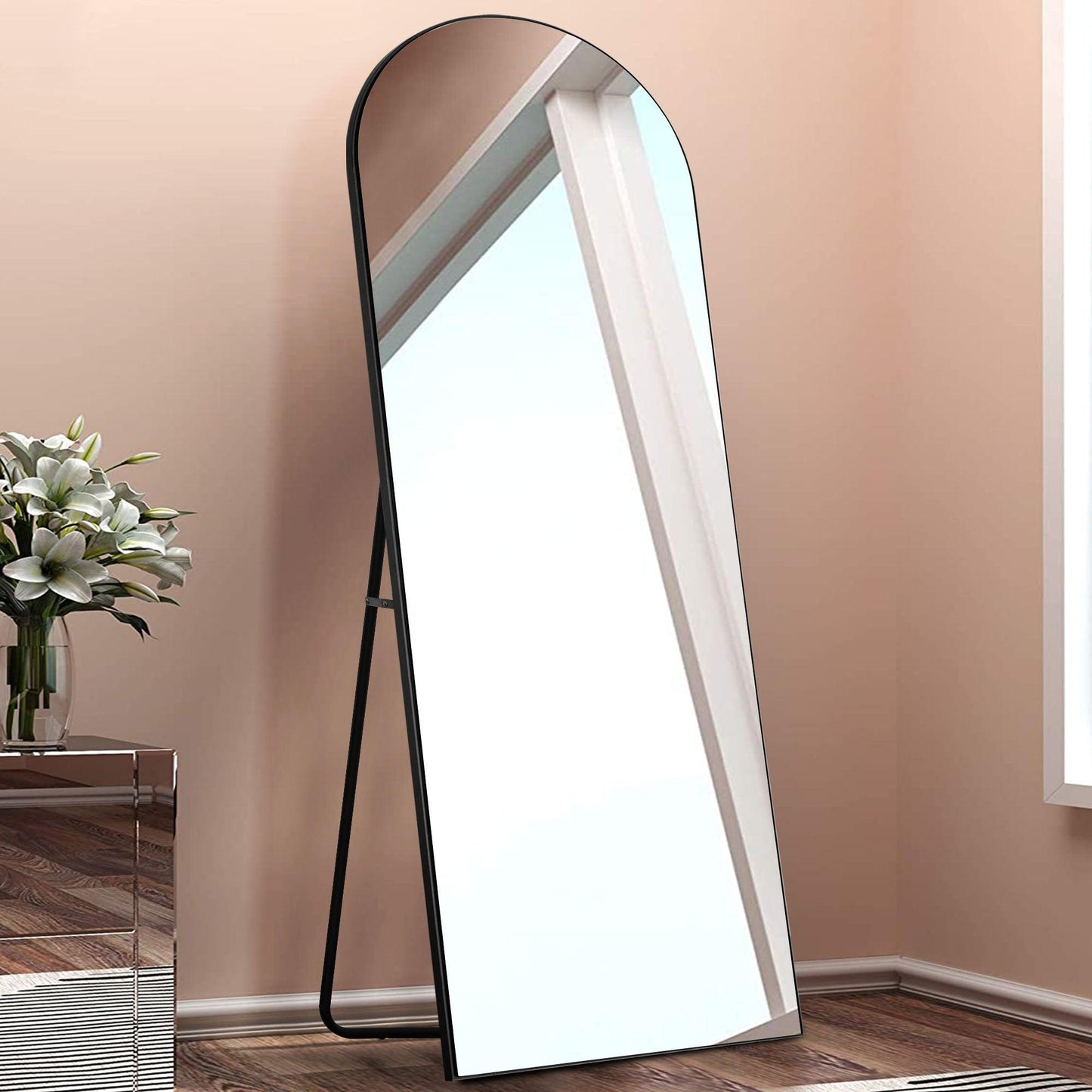 Arched Silver Full-length Standing Mirror - AFS