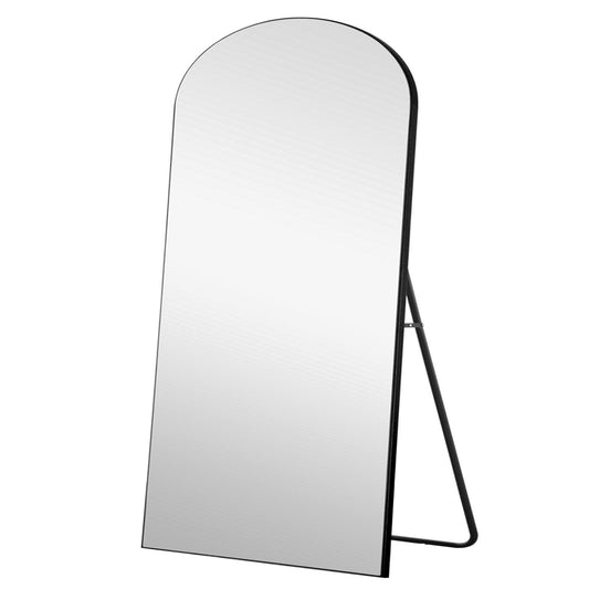 Petite Black Arched Wooden Mirror - AFS