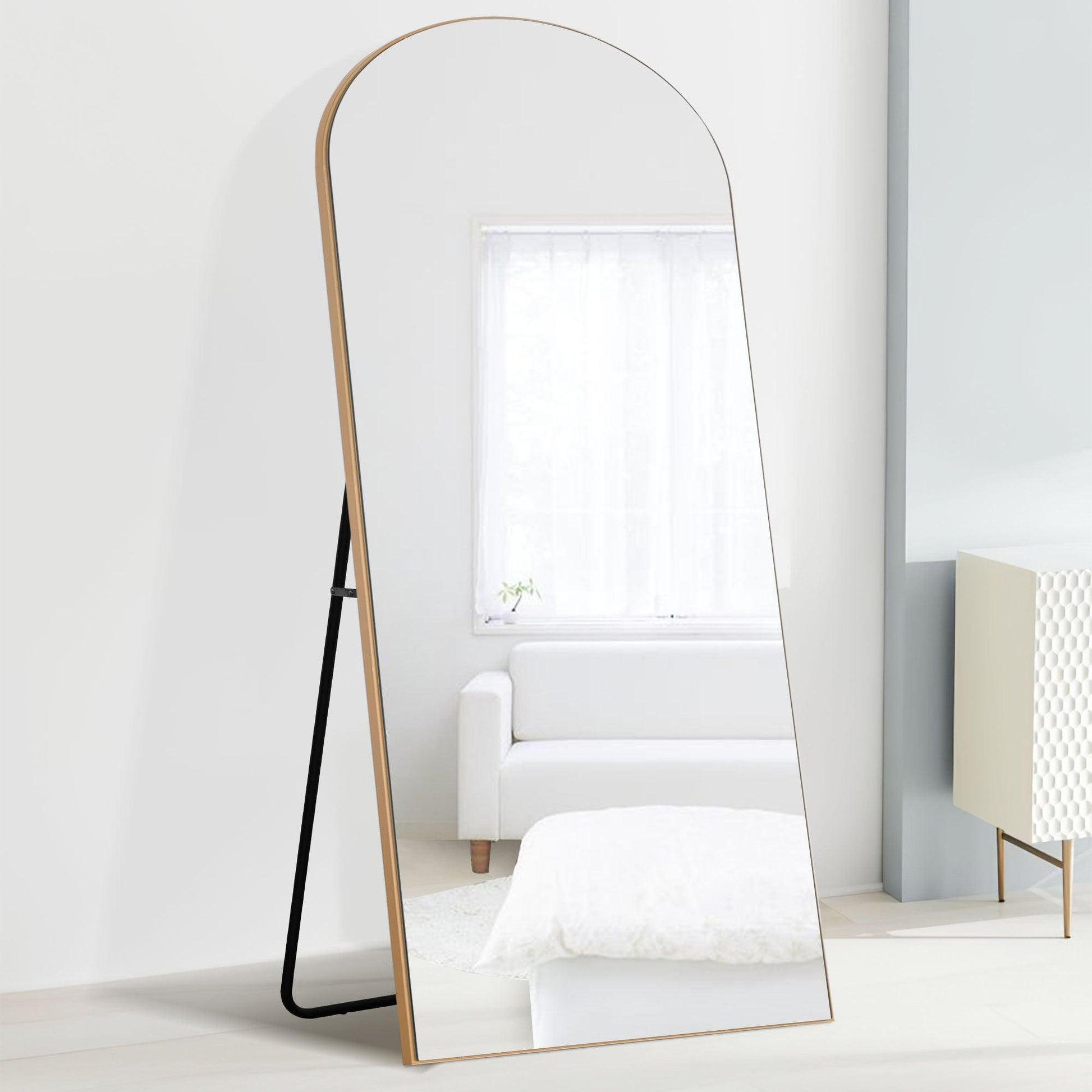 Gold Arched Mirror with Stand - AFS