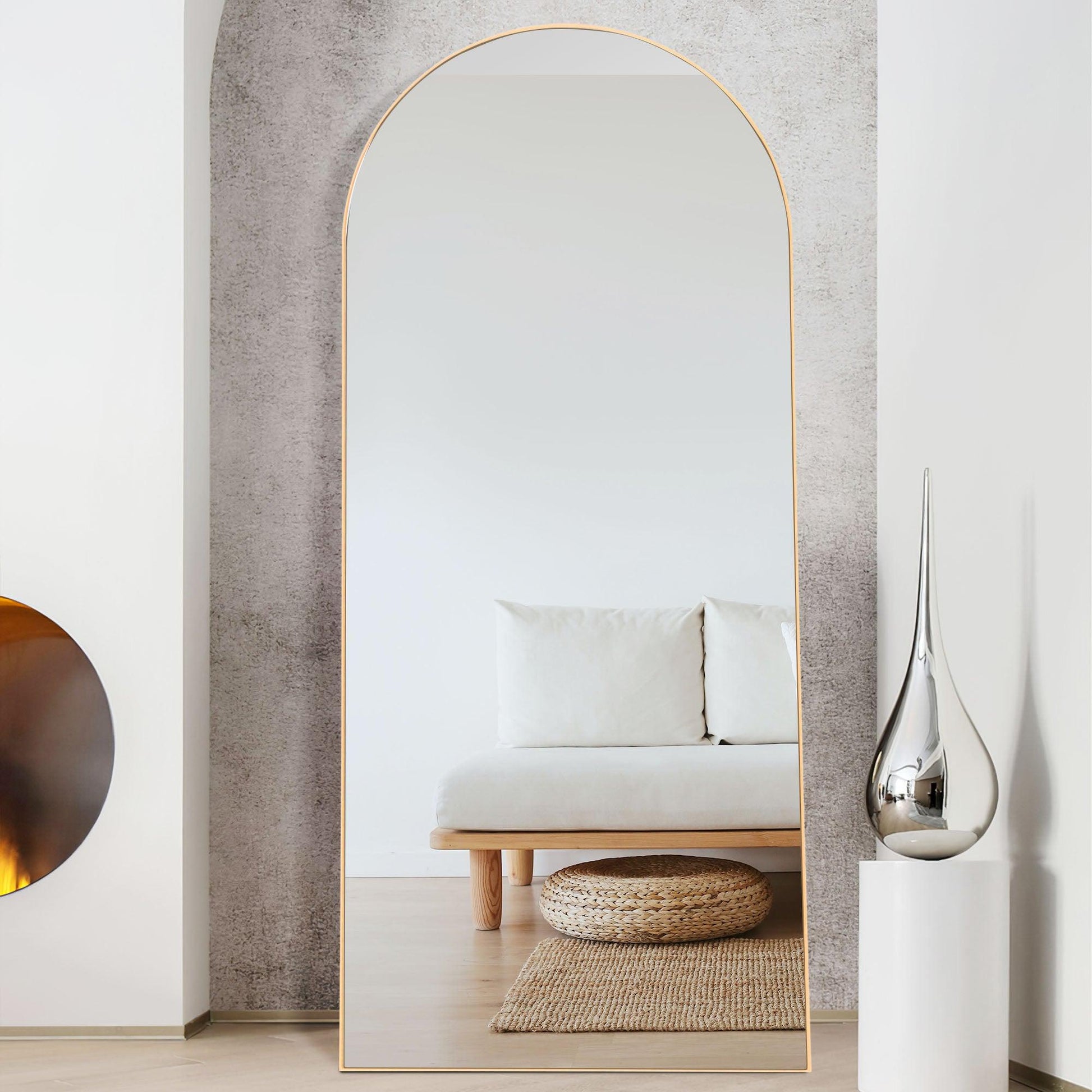 Gold Arched Mirror with Stand - AFS