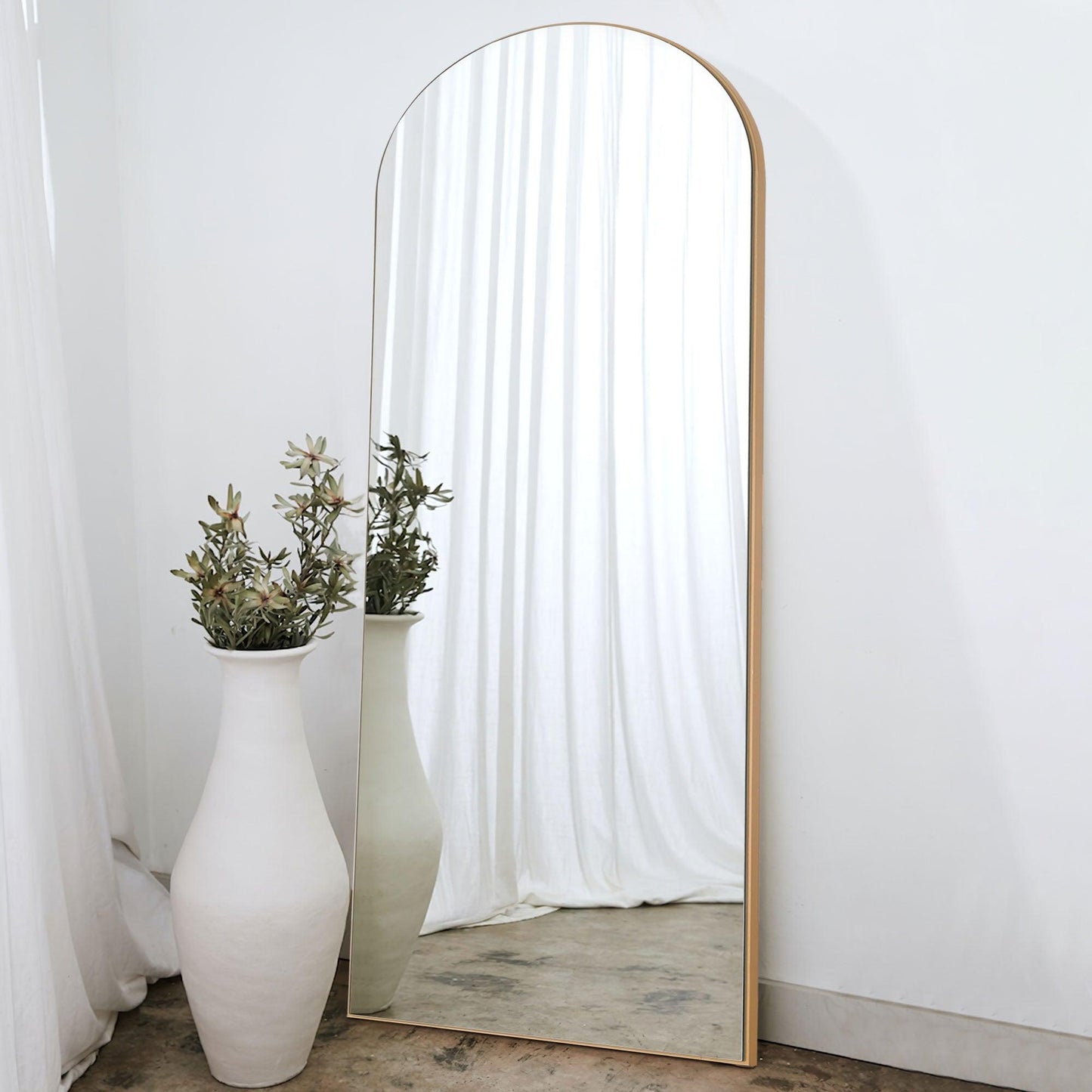 Gold Arched Mirror with Stand - AFS