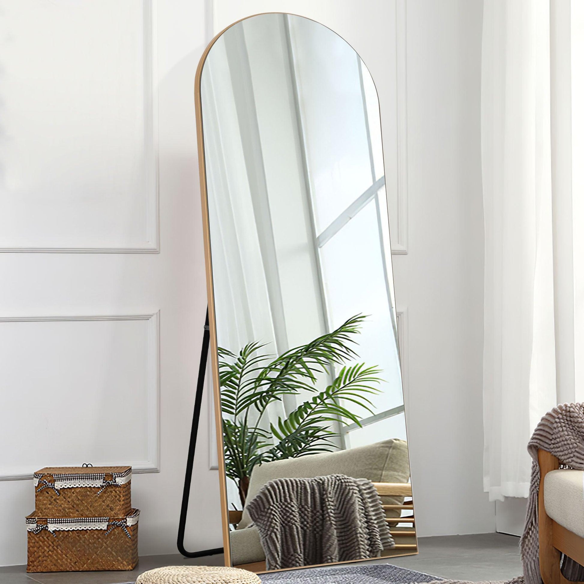 Gold Arched Mirror with Stand - AFS