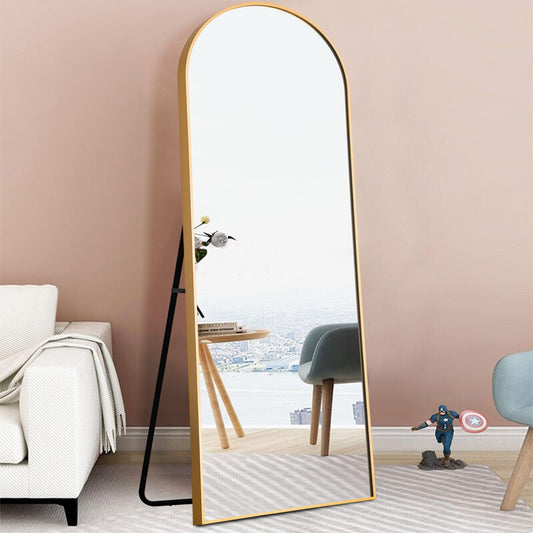 Petite Gold Arched Full-length Standing Mirror - AFS