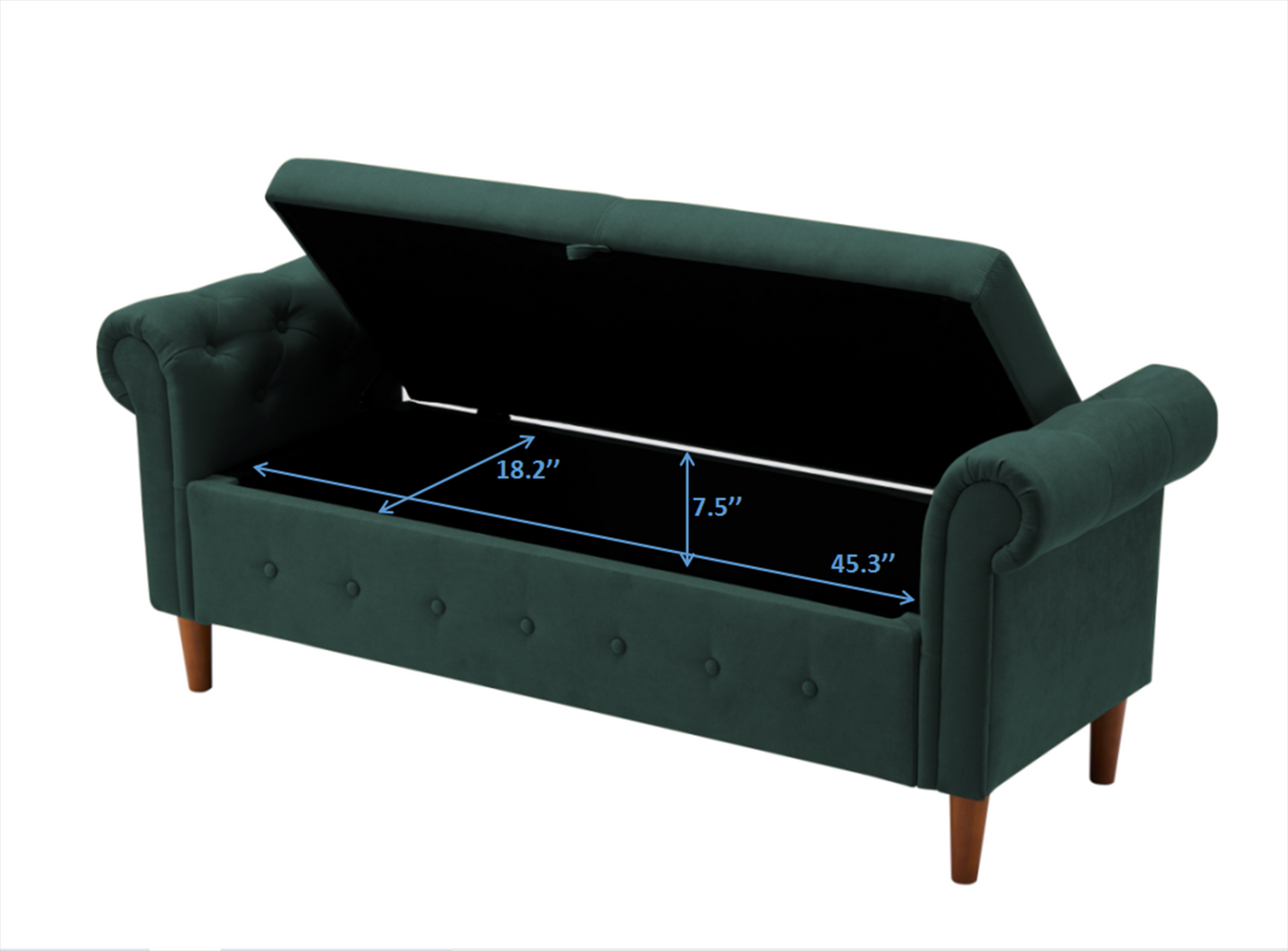 Multipurpose Rectangular Sofa Stool with Large Storage Space