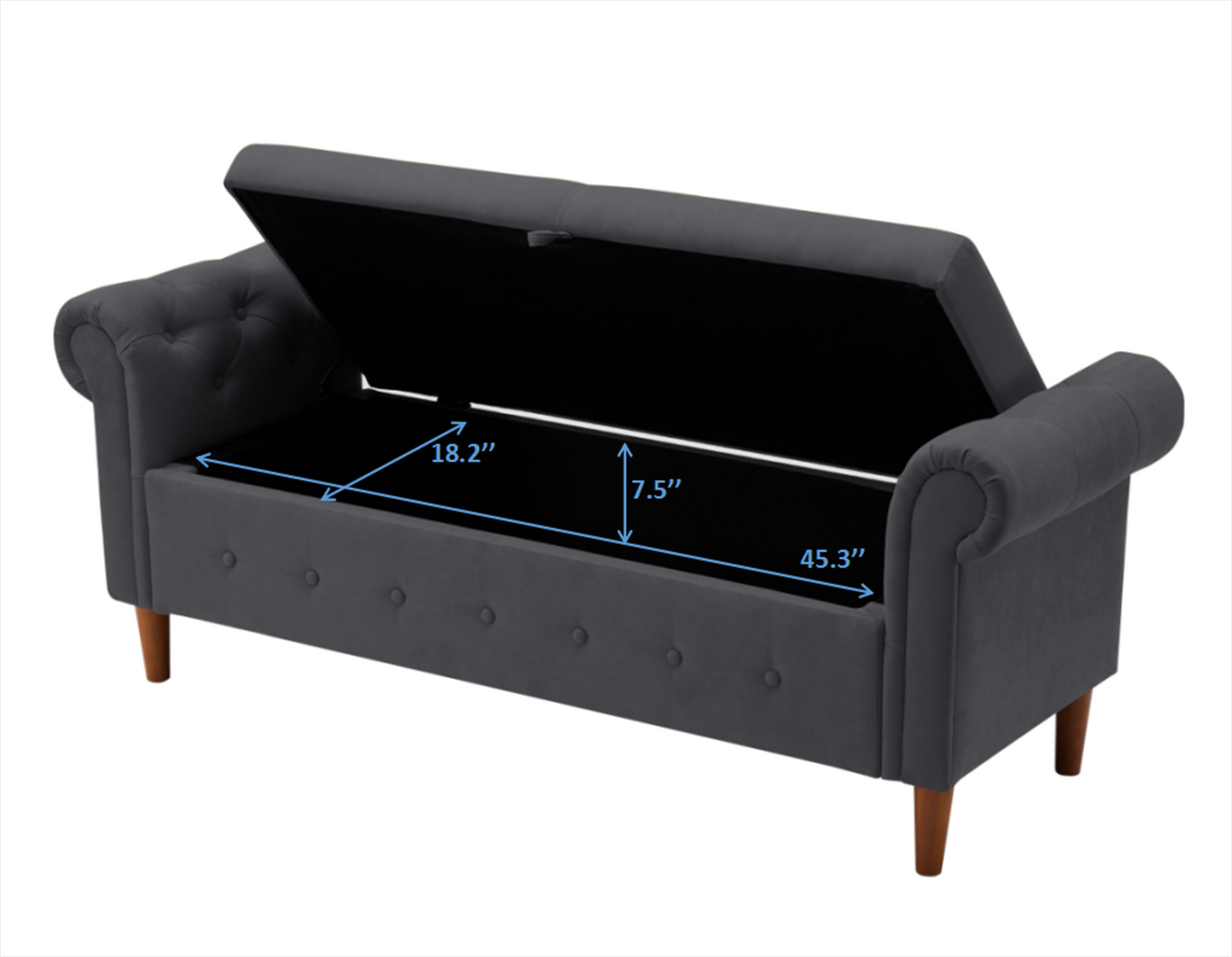 Multipurpose Rectangular Sofa Stool with Large Storage Space