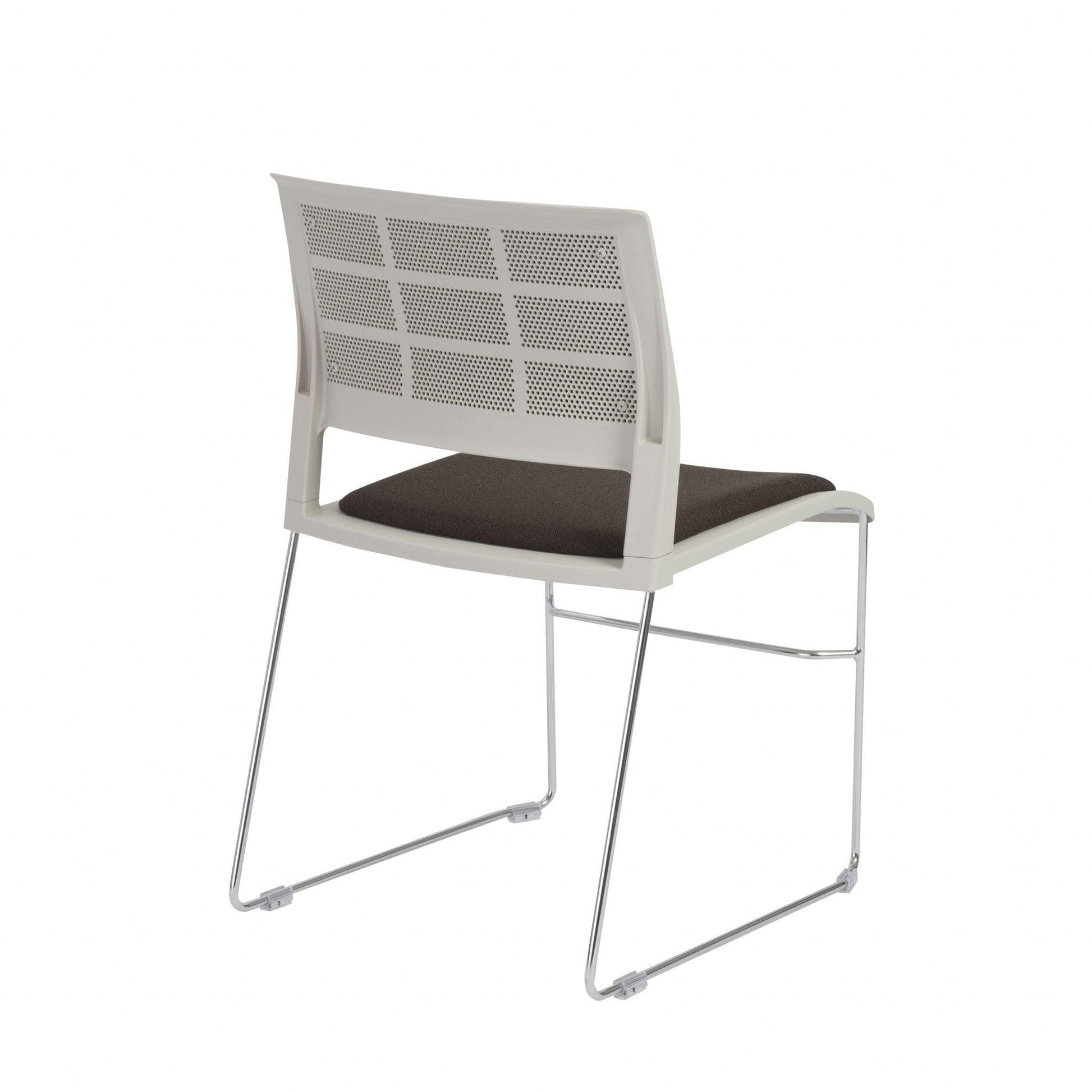 Set of Four Dark Gray and White Side Chairs - AFS