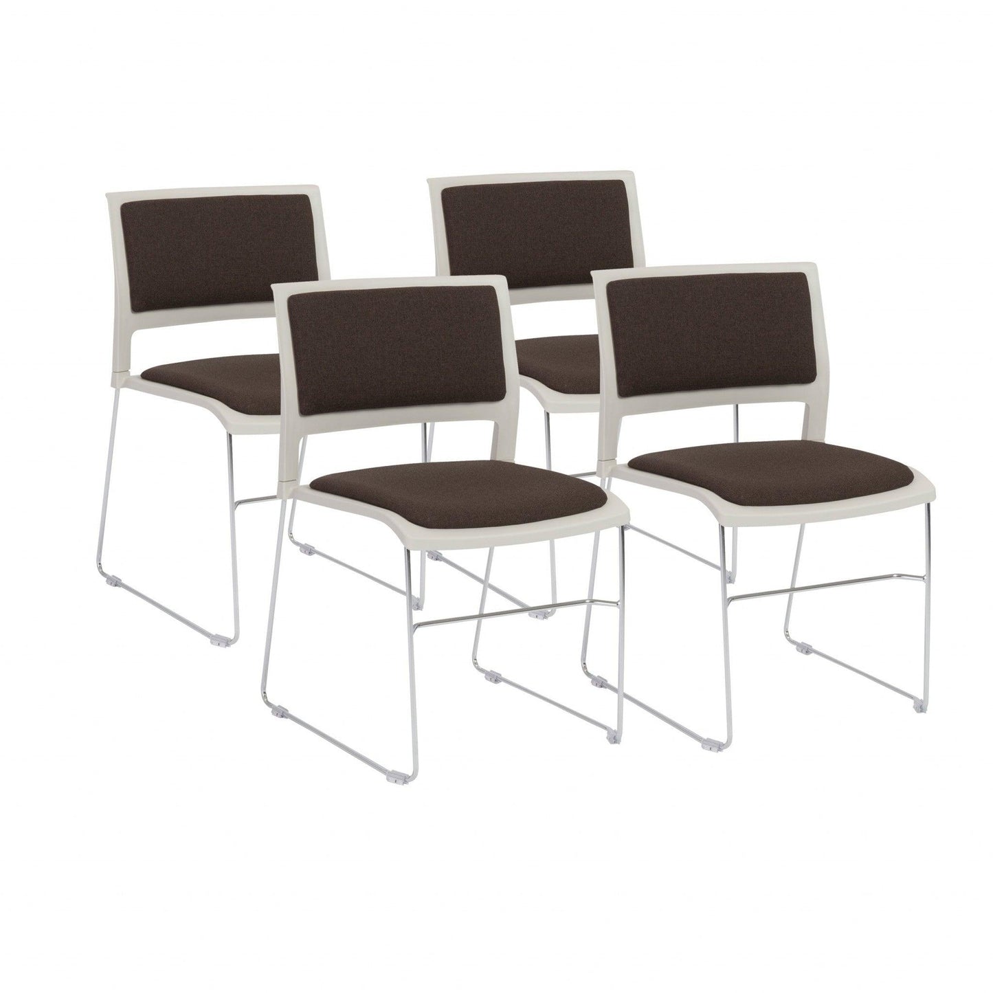 Set of Four Dark Gray and White Side Chairs - AFS