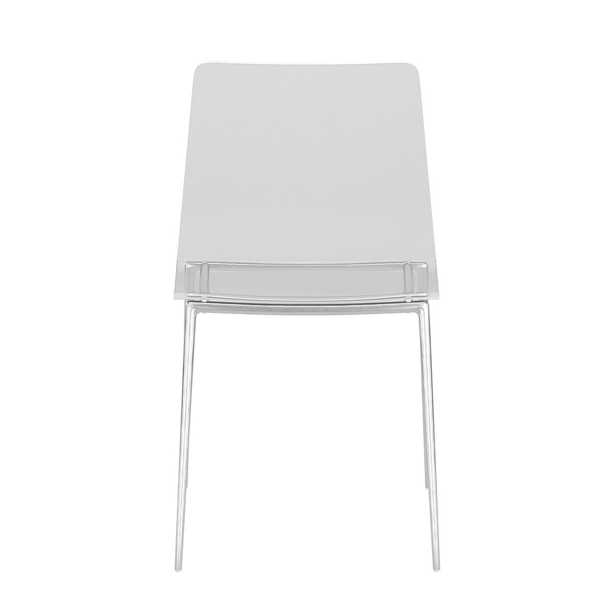 Set of Two Acrylic and Silver Steel Chairs - AFS