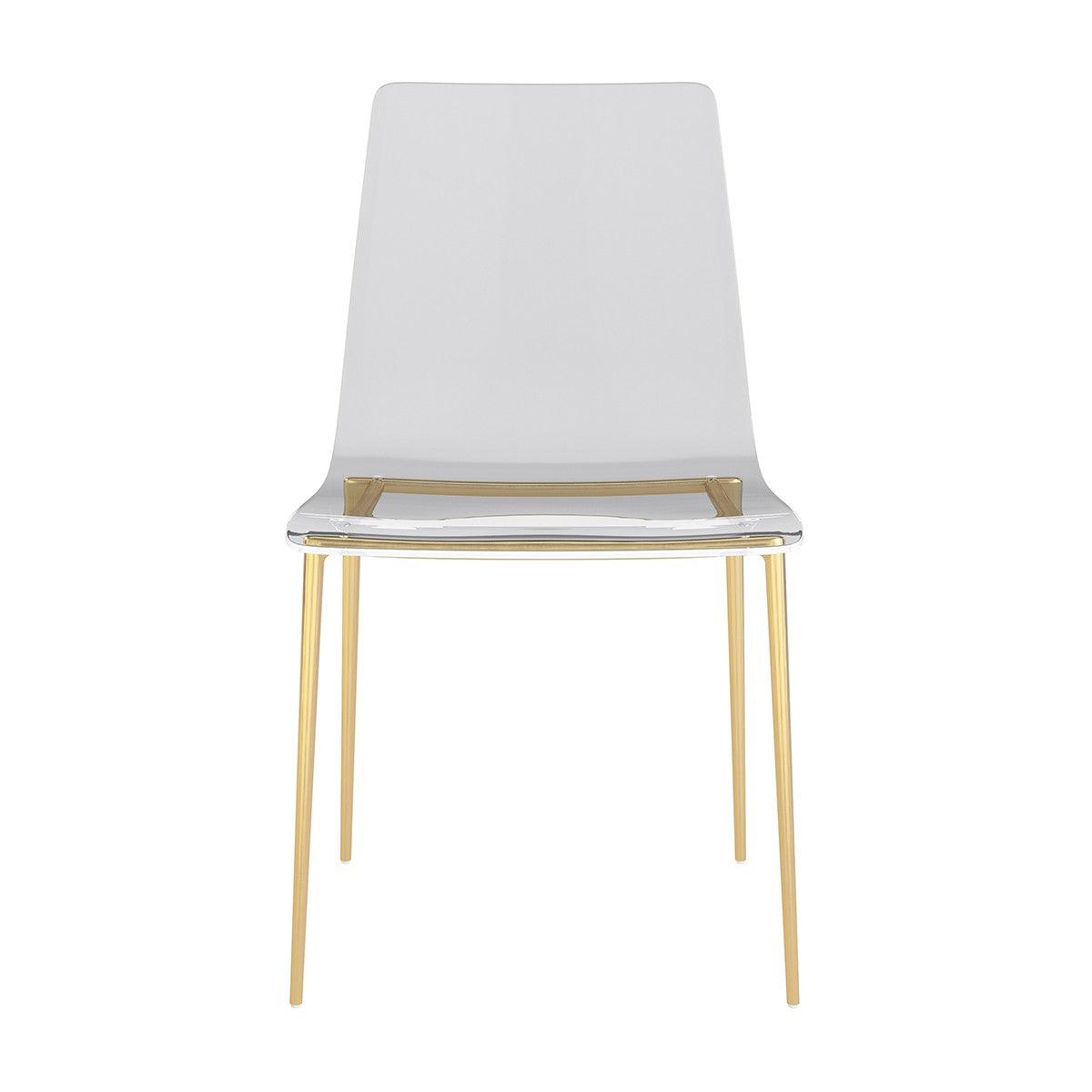 Set of Two Acrylic and Gold Steel Chairs - AFS