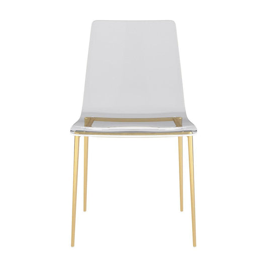 Set of Two Acrylic and Gold Steel Chairs - AFS