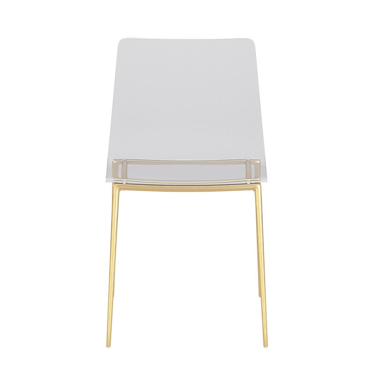 Set of Two Acrylic and Gold Steel Chairs - AFS