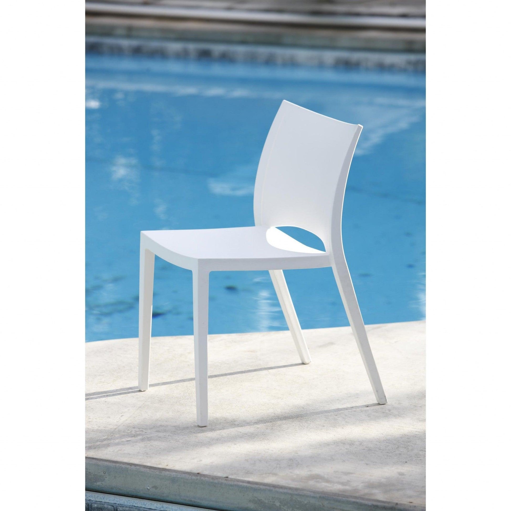 Set of Two White Stacking Indoor or Outdoor Chairs - AFS