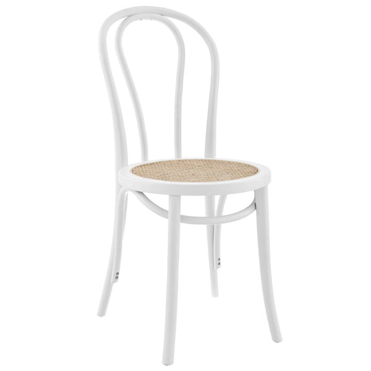 Set of Two Vintage Style White Cane Dining Chairs - AFS