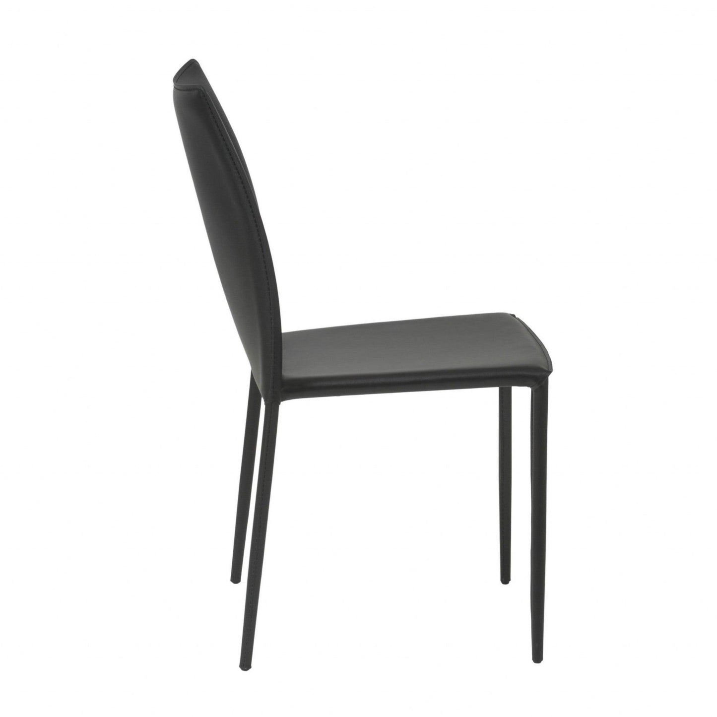 Set of Two Premium All Black Stacking Dining Chairs - AFS