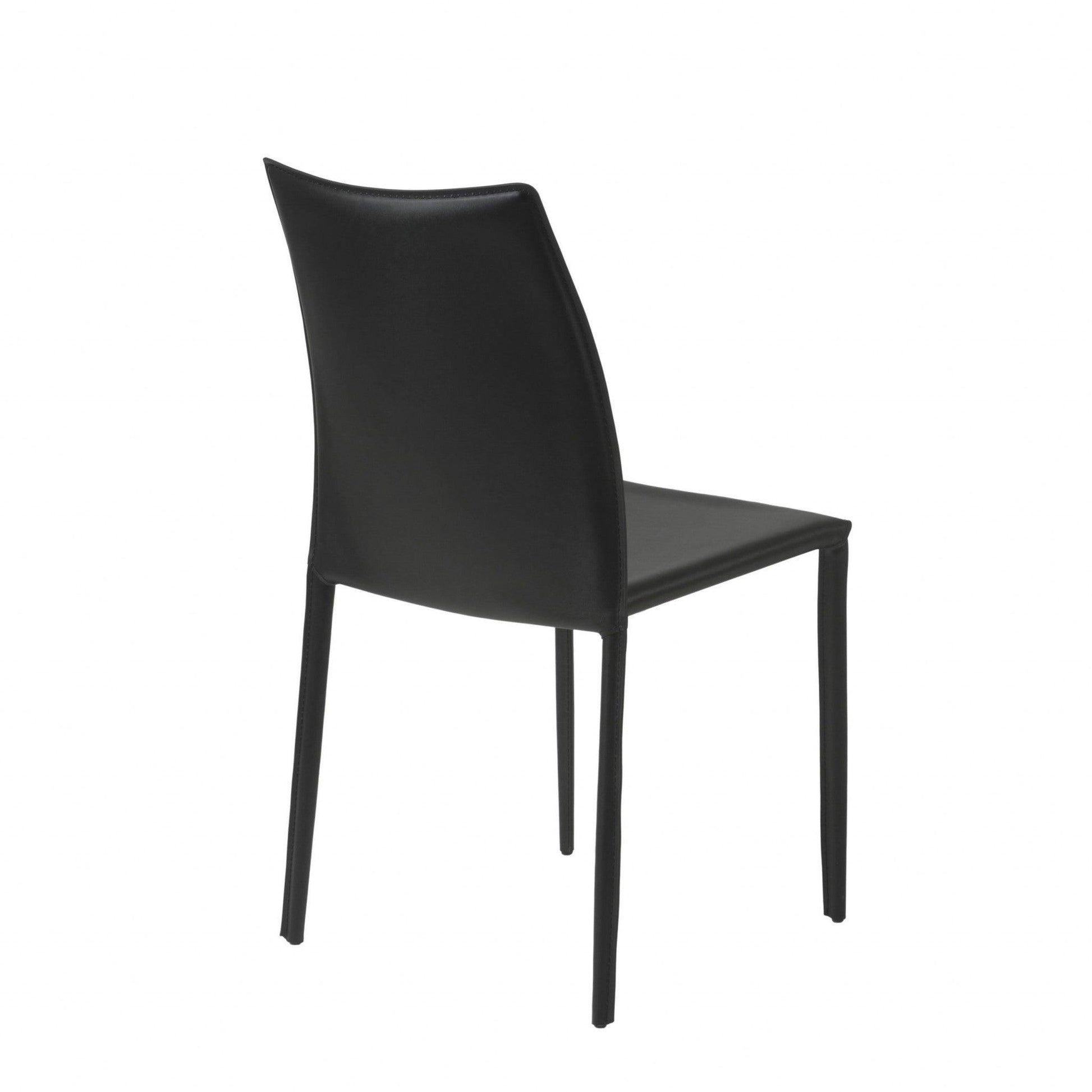 Set of Two Premium All Black Stacking Dining Chairs - AFS