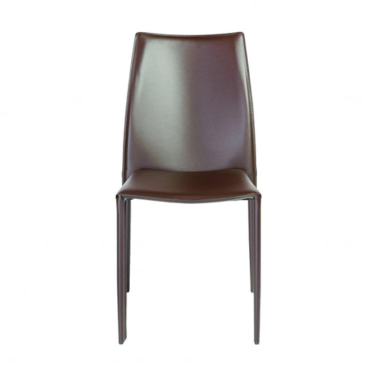 Set of Two All Dark Brown Stacking Chairs - AFS