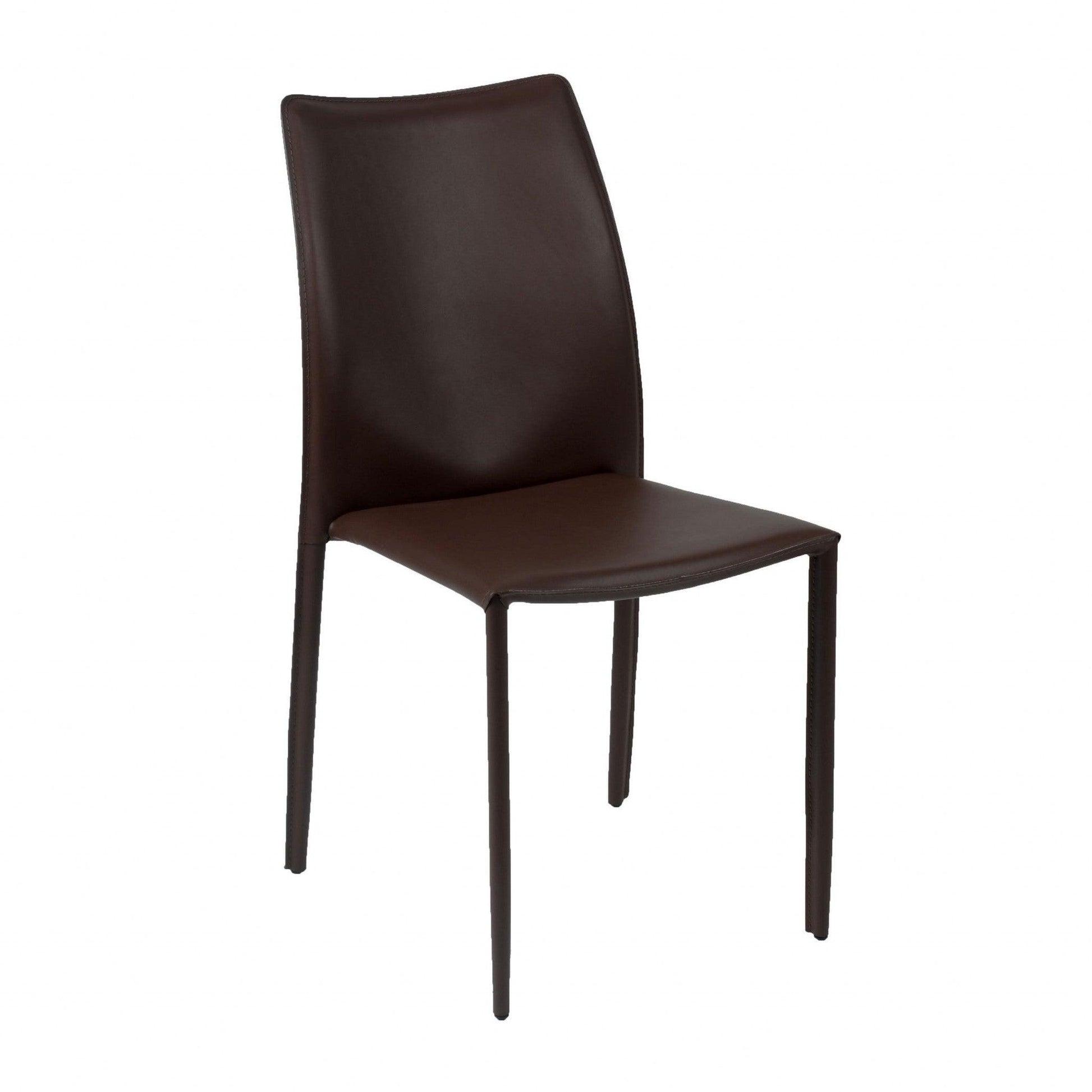 Set of Two All Dark Brown Stacking Chairs - AFS