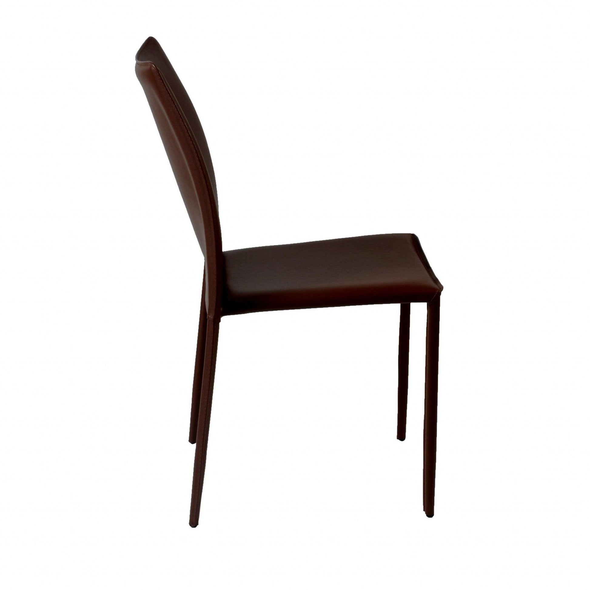 Set of Two All Dark Brown Stacking Chairs - AFS