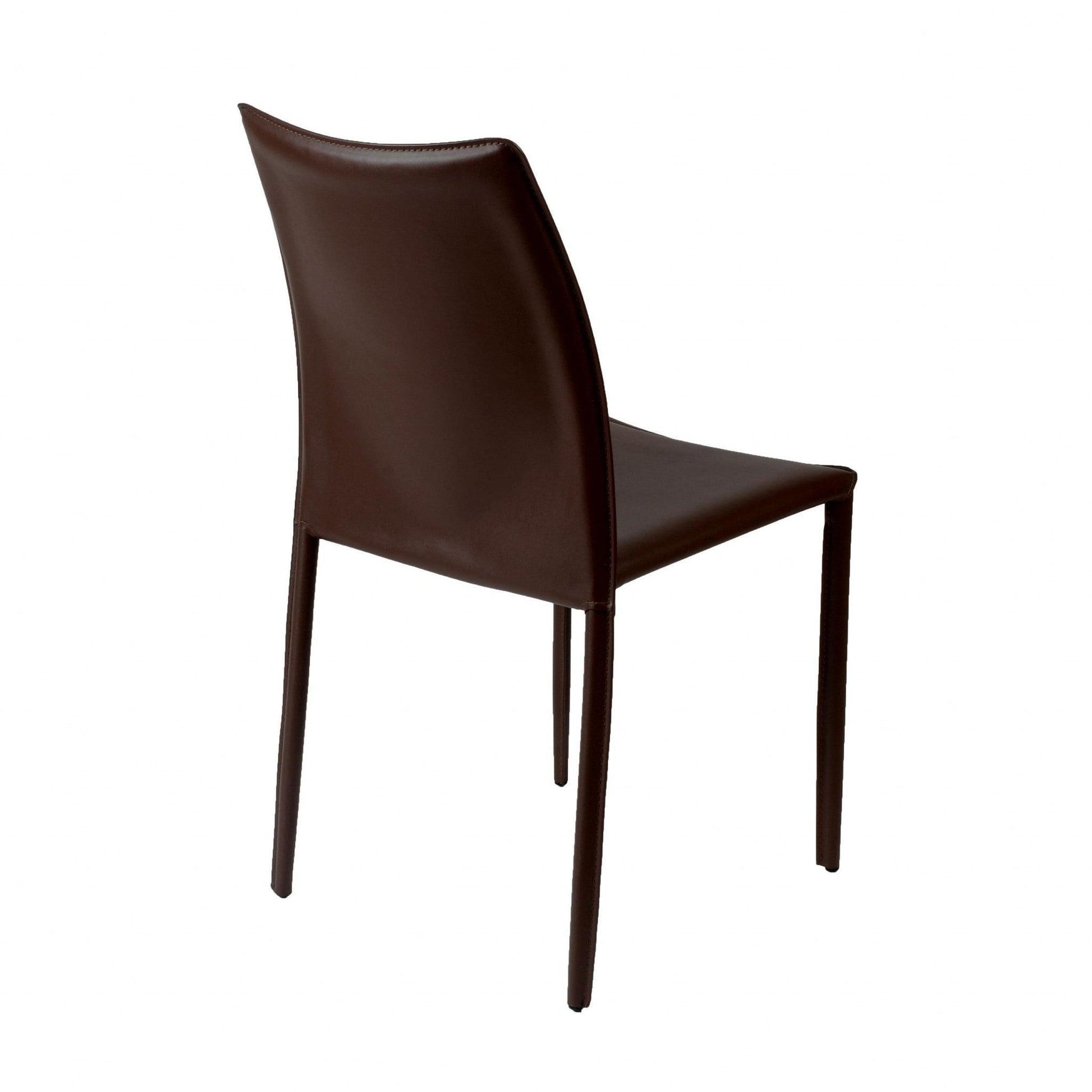 Set of Two All Dark Brown Stacking Chairs - AFS