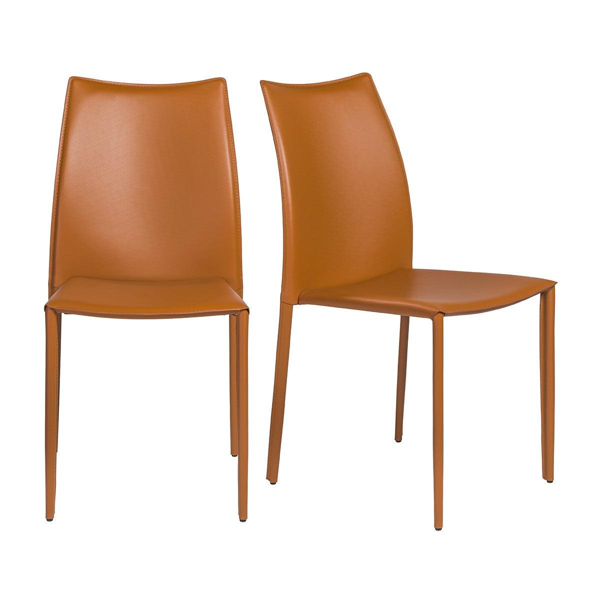 Set of Two Premium All Terra Cotta Stacking Dining Chairs - AFS